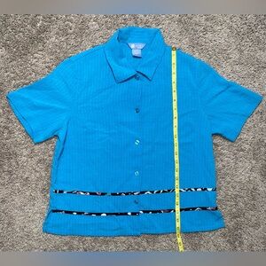 Koret Women’s Petite Button Up Blouse Blue SIZE PETITE
